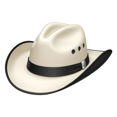 white cowboy hat black outline sticker