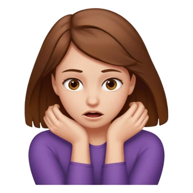 brown haired girl strangling herself sticker
