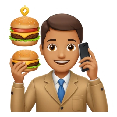 ordering a hamburguer on the phone sticker