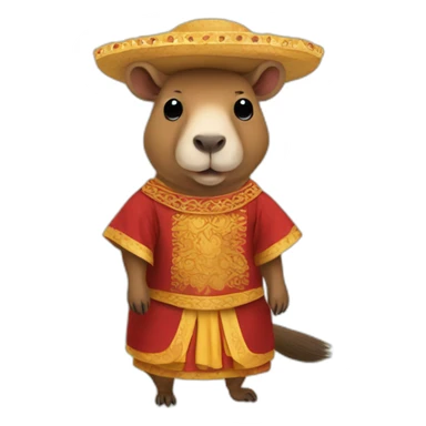 Capybara in a Spanish costume sticker