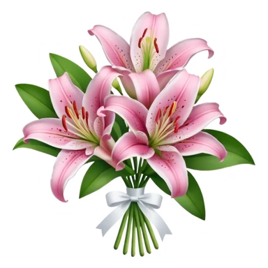 Pink lily bouquet  sticker