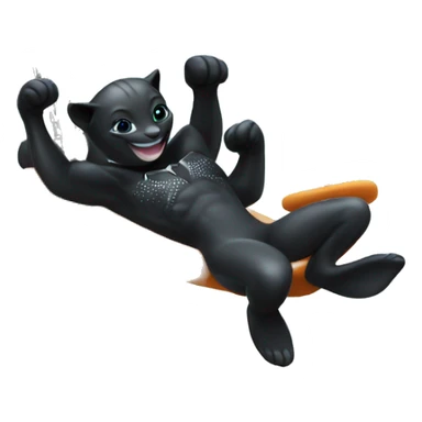 Dolphin and black panther swinging on swing set sticker