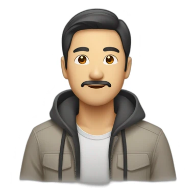 asian guy with facial hair who likes design sticker
