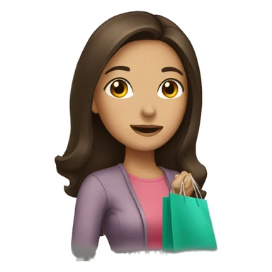 Brunette shopping sticker