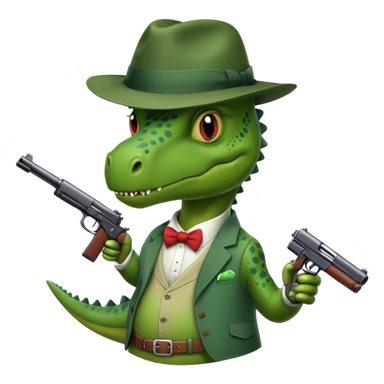 A gangster Dino  sticker