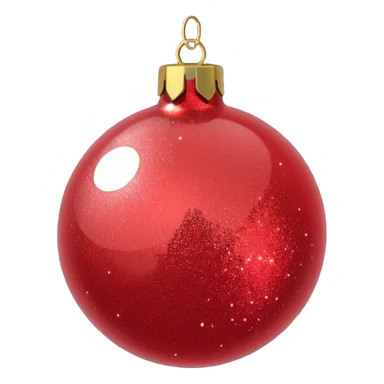 Red glitter ball ornament, matte sticker