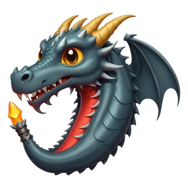 iOS style emoji, minimal dragon fang, dark fantasy object sticker