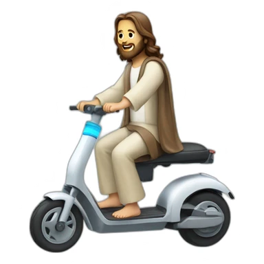 jesus riding an electric scooter sticker