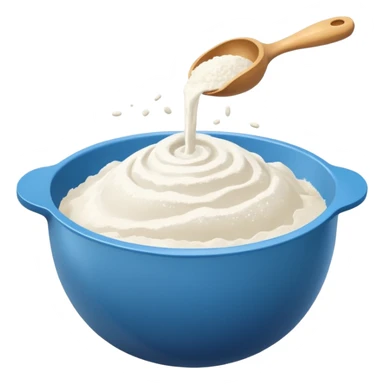 Mixing bowl plastic with flour sticker