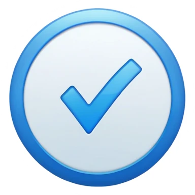 In a blue colour circle put a tick mark in white colour sticker