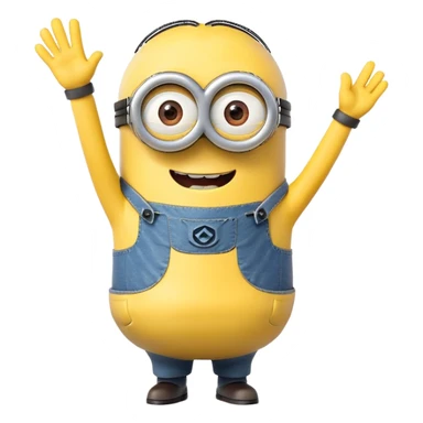 Minion character waving sticker
