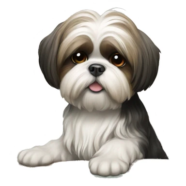 a shih tzu playing poker sticker