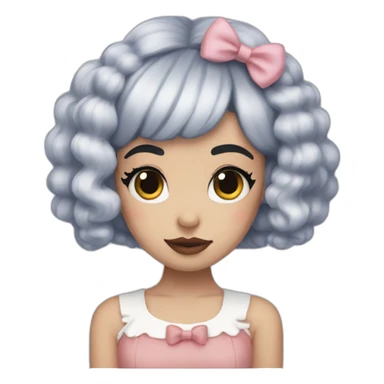 melanie martinez half white hair and half black hair sticker