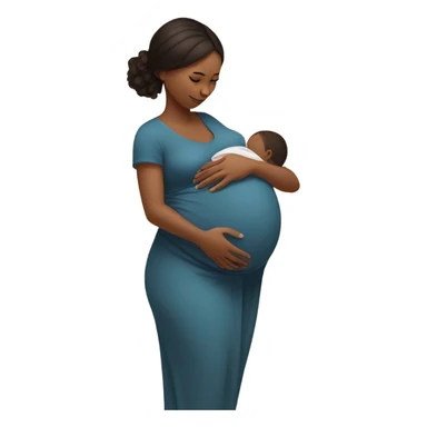A pregnant girl with a child. sticker