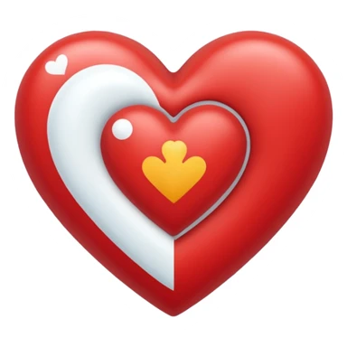 Crea un emoji de corazon que una mitad sea celeste y la otra blanca y en la unión de los colores que este difuminado sticker