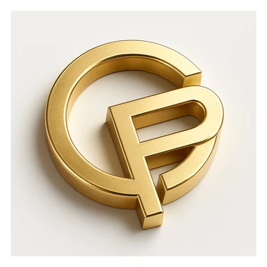 gold emblem with GP, modern and minimal, in gold objects style sticker