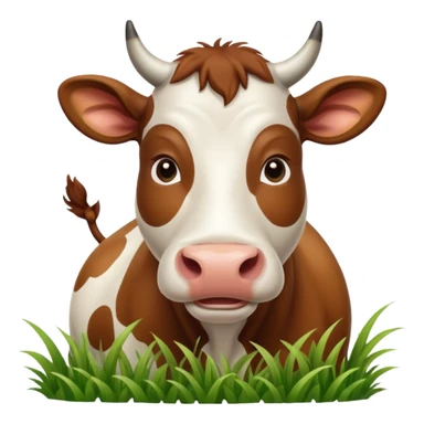 cow in the process of eating grass sticker