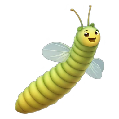 Flying larva sticker