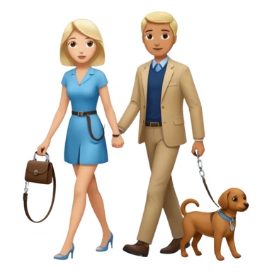 Women walking man on a leash sticker