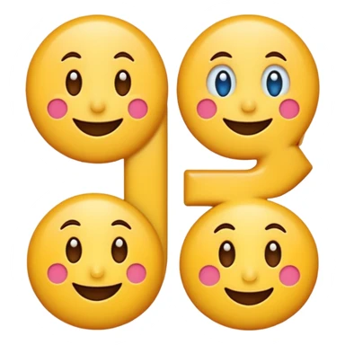 cartoon-style numbers 1, 2, 3 with smiling faces, bright colors, emoji style, transparent background sticker