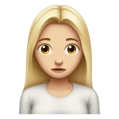  White girl ashamed of herself of hiding face in hands sticker