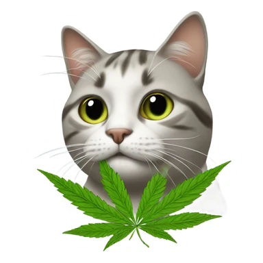 Cat with weed sticker