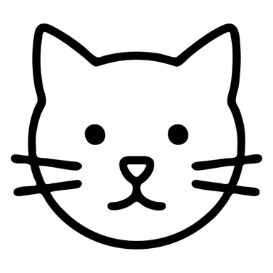 A cat face with whiskers and pointy ears sticker