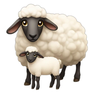 Sheep with his baby sticker