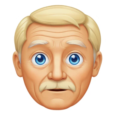 Orange skinned old man with blond hair and blue eyes sticker