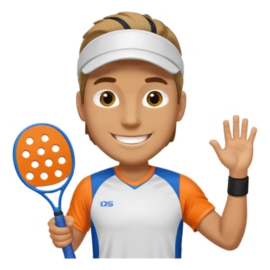 Male pickleball player sticker