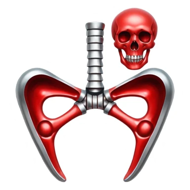 metallic anatomic bones with blood, steel texture, dark dramatic tone, minimal details sticker