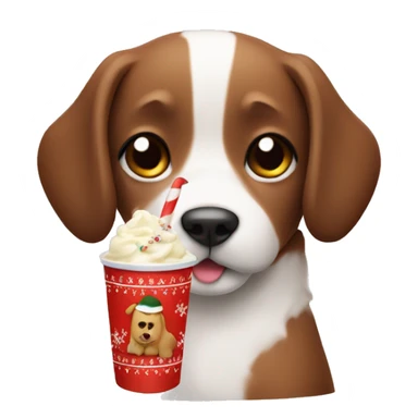 A Dog with a christmas kakao milk sticker