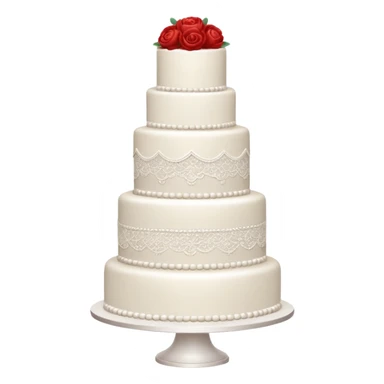 elegant white wedding cake with lace details sticker
