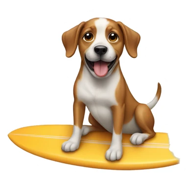 dog on a surfboard  sticker