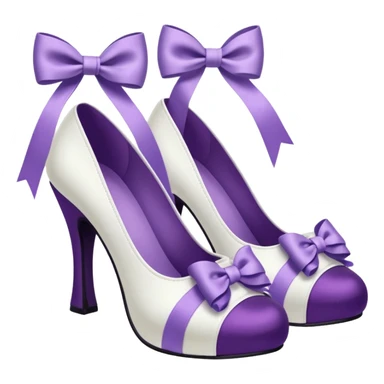 Lolita shoes, white and purple sticker