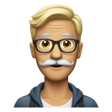 Guy with big mustache on a tricycle sticker