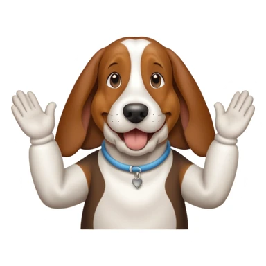 bassethound clapping with text say claps sticker