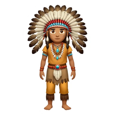 The full body of A native American Indian chief from the 1800s sticker