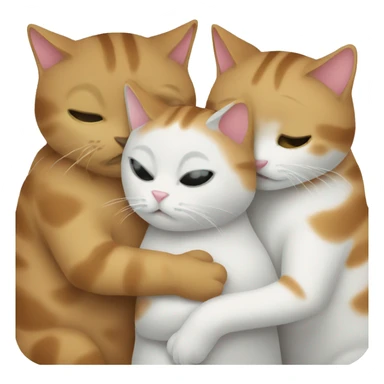 three cats hugging sticker