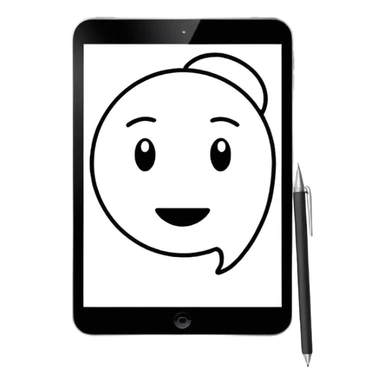 A digital pen drawing layouts on a tablet sticker