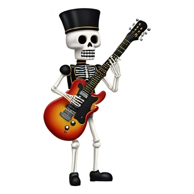 Nutcracker skeleton with electric guitar sticker