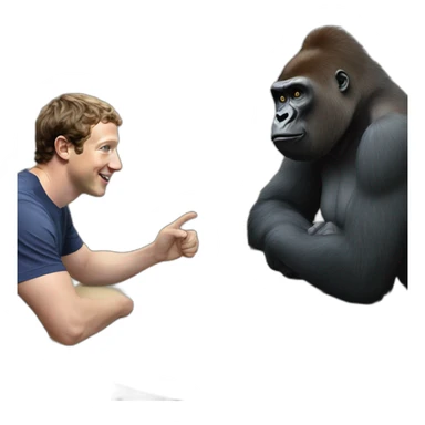 Gorilla meeting Mark Zuckerberg sticker