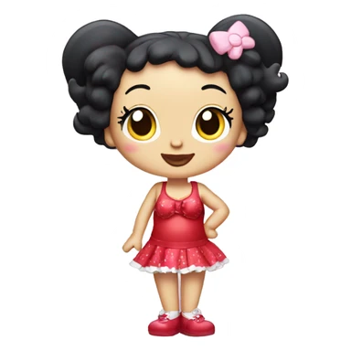 Betty boop dressed as hello kitty  sticker