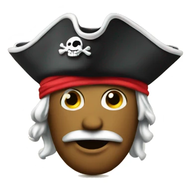 thinking emoji with pirate hat sticker
