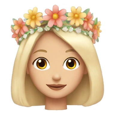 flower tiara on a girl sticker