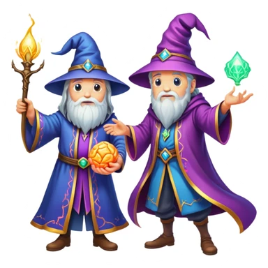 wizard and brain in a magical spell duel sticker