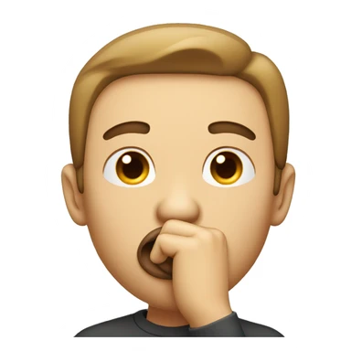 guy telling you to be quiet with finger in front of his mouth sticker