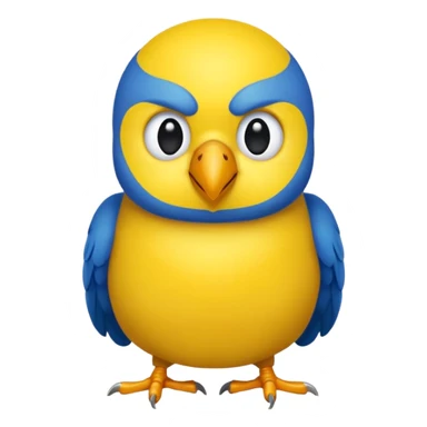 Pappagallo giallo e blu con il giallo sul petto le ali e la coda blu e la fronte poco poco verde sticker