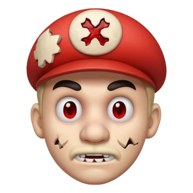 Mario broken skull bloody sticker