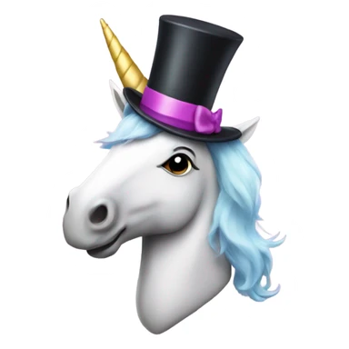 Unicorn in a top hat sticker